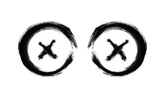 två cirklar och korsa ikon. korsa ikon vektor former design. svart Färg korsa symbol