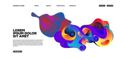 Vektor abstrakte flüssige und flüssige Illustration Landingpage