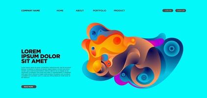 Vektor abstrakte flüssige und flüssige Illustration Landingpage
