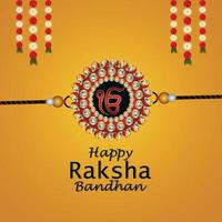 glad raksha bandhan inbjudningskort med kreativ vektorillustration och kransblomma vektor