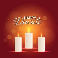 Grußkarte des indischen Festfestes Diwali mit kreativer Kerze vektor