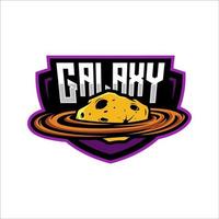 Felsen Galaxis Maskottchen Logo Vorlage Prämie vektor