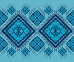 etnisk folk geometrisk sömlös mönster i blå tona i vektor illustration design för tyg, matta, matta, scarf, omslag papper, bricka och Mer