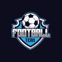 fotboll logotyp eller fotboll klubb bricka. fotboll team logotyp med en skydda vektor
