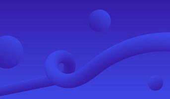 Spiral- Kurve Linie dekorativ Element Blau Farbe mit Bälle. realistisch 3d Design isoliert auf Blau Hintergrund. Vektor Illustration