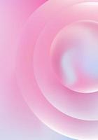 abstrakt flytande flytande cirklar hologram på en färgad bakgrund. 3d sfär i ljus rosa Färg. vektor