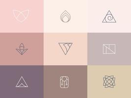 minimal logotyp mönster uppsättning av nio begrepp för din företag vektor