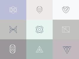 minimal Logo Designs einstellen von neun Konzept zum Ihre Geschäft vektor