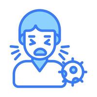 Niesen Mann Benutzerbild mit Coronavirus Symbol bezeichnet Konzept von krank Mann vektor
