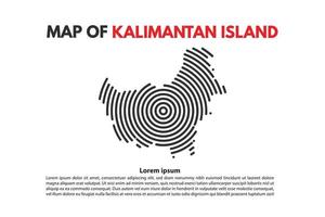 Kalimantan Borneo Spiral- Karte im Vektor eben Design Indonesien Insel