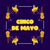 cinco de mayo statlig Semester Maj 5:e i Mexiko, cinco de mayo festival affisch med färgrik dekoration vektor