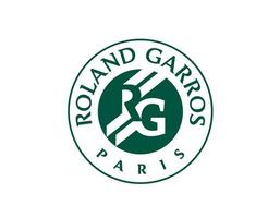 Roland Garros Turnier Tennis Symbol Grün Französisch öffnen Logo Champion Design Vektor abstrakt Illustration