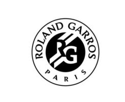 Roland Garros Turnier Tennis Symbol schwarz Französisch öffnen Logo Champion Design Vektor abstrakt Illustration