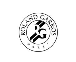 Roland Garros Turnier Logo schwarz Französisch öffnen Tennis Champion Symbol Design Vektor abstrakt Illustration