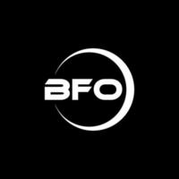 bfo brev logotyp design i illustration. vektor logotyp, kalligrafi mönster för logotyp, affisch, inbjudan, etc.