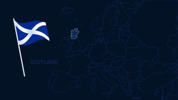 Schottland auf Europa Karte Vektor-Illustration. Hochwertige Karte Europa mit Grenzen der Regionen auf dunklem Hintergrund mit Nationalflagge. vektor