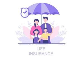 Lebensversicherungen werden für Pensionskassen, Gesundheitswesen, Finanzen, medizinische Versorgung und Schutz eingesetzt vektor