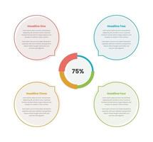 minimal Infografik Kuchen Graph Überblick mit Text Innerhalb Oval gestalten vektor