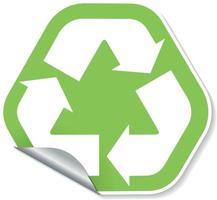 ein Peeling Aufkleber mit Recycling Symbol vektor