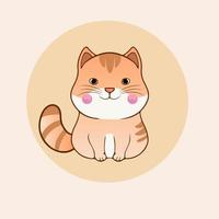 kawaii süß Kätzchen Katze Vektor Design Katze Karikatur Aufkleber zum Gruß Element Design