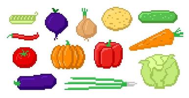 Pixel Gemüse im retro Stil vektor