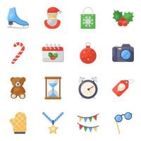 Weihnachten Weihnachten Dekor Icon Set vektor