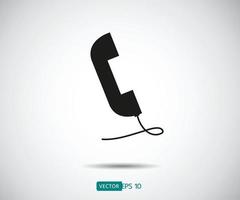 Telefonanrufvektor-Symbol. Stil ist flach abgerundetes Symbol, graue Farbe, abgerundete Winkel, Logo-Illustration