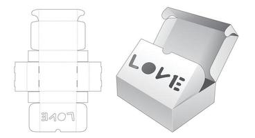 Zwei-Flip-Box mit Liebeswort geformte Fenster gestanzte Vorlage vektor