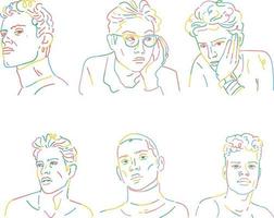 uppsättning av avatars av annorlunda människor. vektor illustration i klotter stil. uppsättning av människor avatar