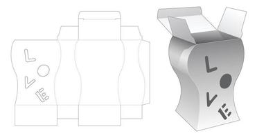 böjd låda med kärleksordformat fönsterstansmall vektor