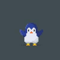 en pingvin i pixel konst stil vektor