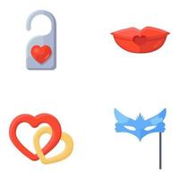 Valentinstag Party Icon Set vektor