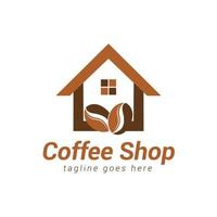 Kaffee Haus Logo Vorlage Design, geeignet zum Kaffee und Tee Geschäft. vektor