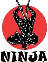 ninja illustration logotyp vektor ikon