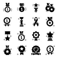Abzeichen und Medaillen Icon Set vektor