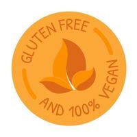 vegan und Gluten kostenlos Zutaten, Produkt Etikette vektor