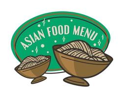 asiatisk mat meny, restaurang baner eller logotyp vektor