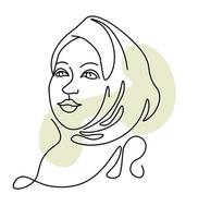 kvinna porträtt bär hijab, muslim kvinna flicka vektor