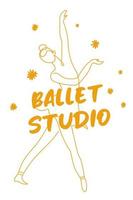 balett studio, boll dansa Centrum minimalistisk logotyp vektor