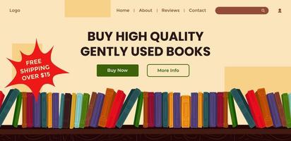 Kaufen hoch Qualität sanft benutzt Bücher Webseite Seite vektor