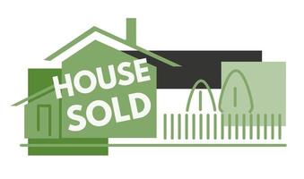 Haus verkauft, Kauf Eigentum zum Leben oder Geschäft vektor