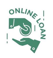 online Darlehen und Vertrauen, geben Geld Dienstleistungen Symbol vektor