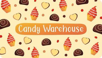 Süßigkeiten Lagerhaus, Süßwaren Produktion Banner vektor