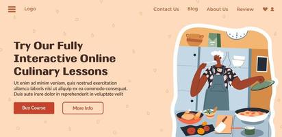 Versuchen unser völlig interaktiv online kulinarisch Lektionen vektor