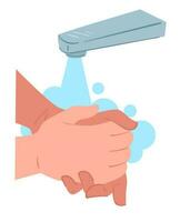 på vilket sätt till tvätta händer roterande, hygien och kropp vård vektor