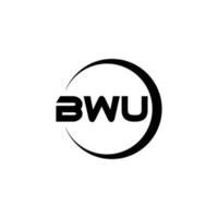 bwu brev logotyp design i illustration. vektor logotyp, kalligrafi mönster för logotyp, affisch, inbjudan, etc.