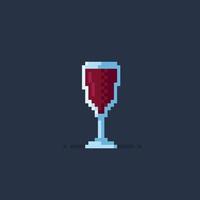 Wein Glas im Pixel Kunst Stil vektor