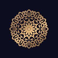 Single Blumen- golden Mandala Design Hintergrund. vektor