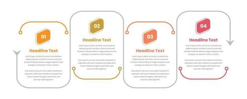 Geschäft Schritte Text Präsentation Zeitleiste Infografik Vorlage mit Pfeil gestalten vektor