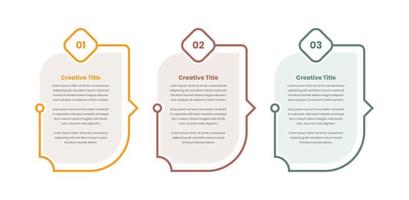 drei Schritte stilvoll abstrakt Pfeil Linie Infografik Vorlage zum Geschäft Text Präsentation vektor